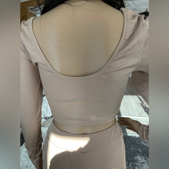 Women’s 2pcs Solid Skinny Crop To & Pleated Pants Size Large - Picture 10 of 12